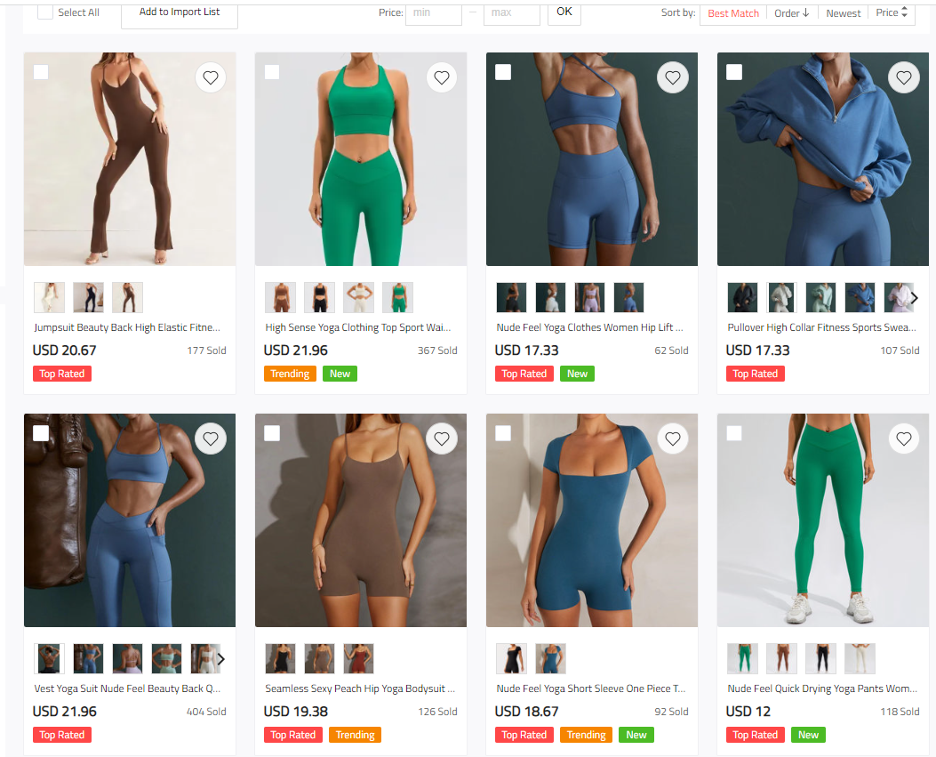 What are some good wholesale suppliers for a yoga clothing