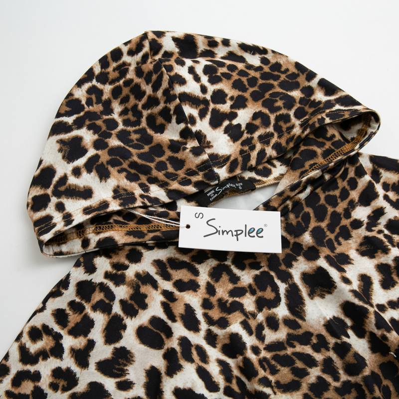 Cute Leopard Print Crew Neck Crop Tunic Top Casual Long Sweatshirt - Hoodies & Sweatshirts - Uniqistic.com