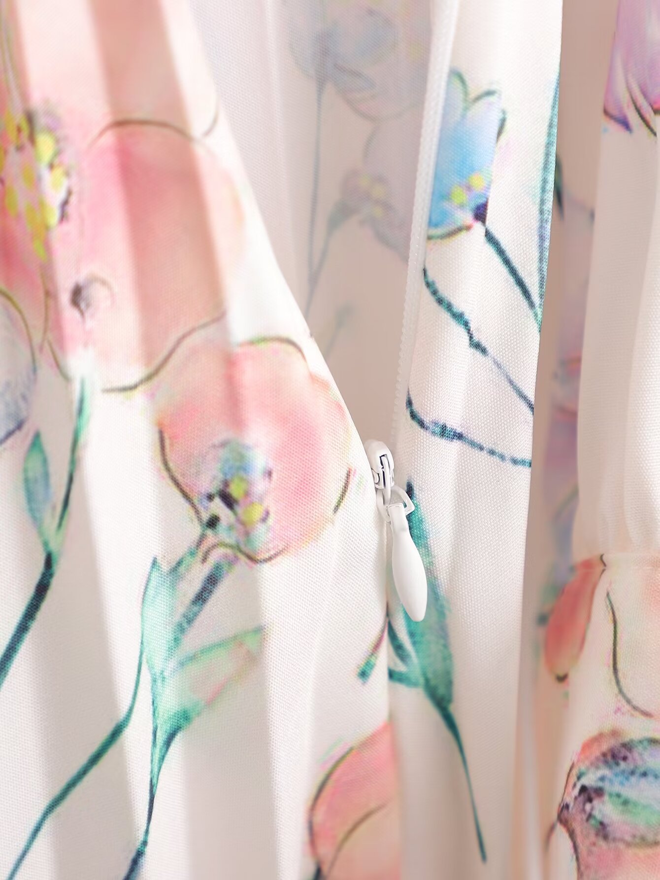 Vestido de manga larga con estampado arrugado para mujer de primavera
