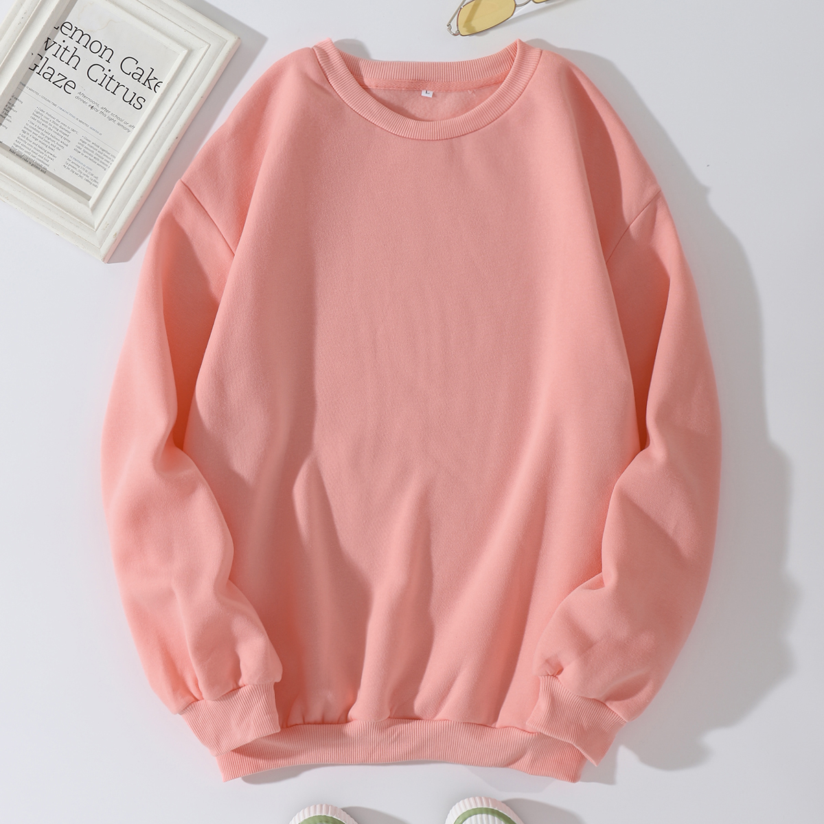 Round Neck Long Sleeve Loose Sweatshirt - Hoodies & Sweatshirts - Uniqistic.com