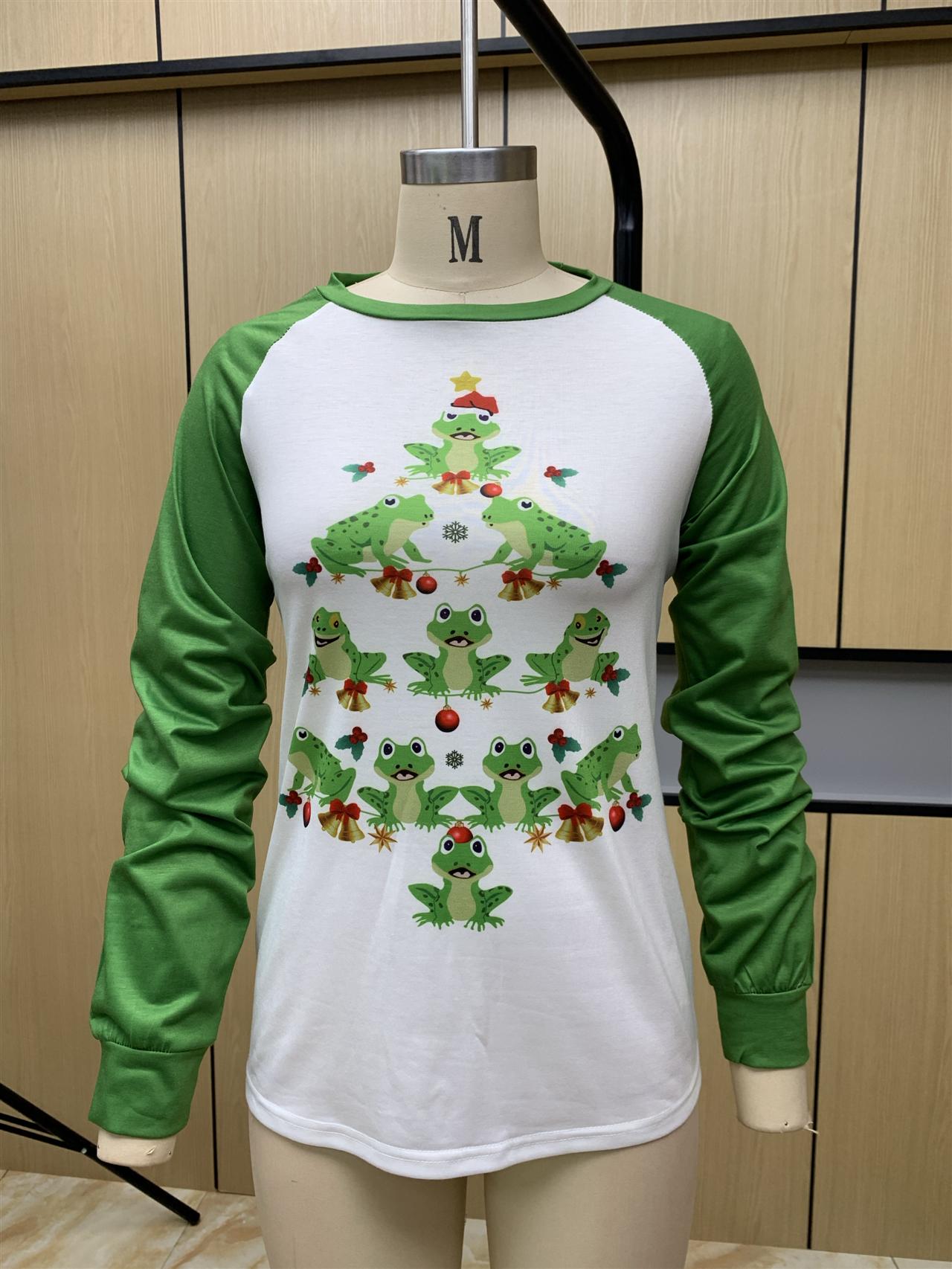 Christmas Printed Round Neck Long Sleeve T shirt Sweatshirt - Hoodies & Sweatshirts - Uniqistic.com