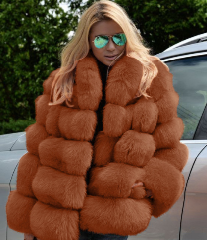 Imitation Fox Fur Coat in Coats & Jackets