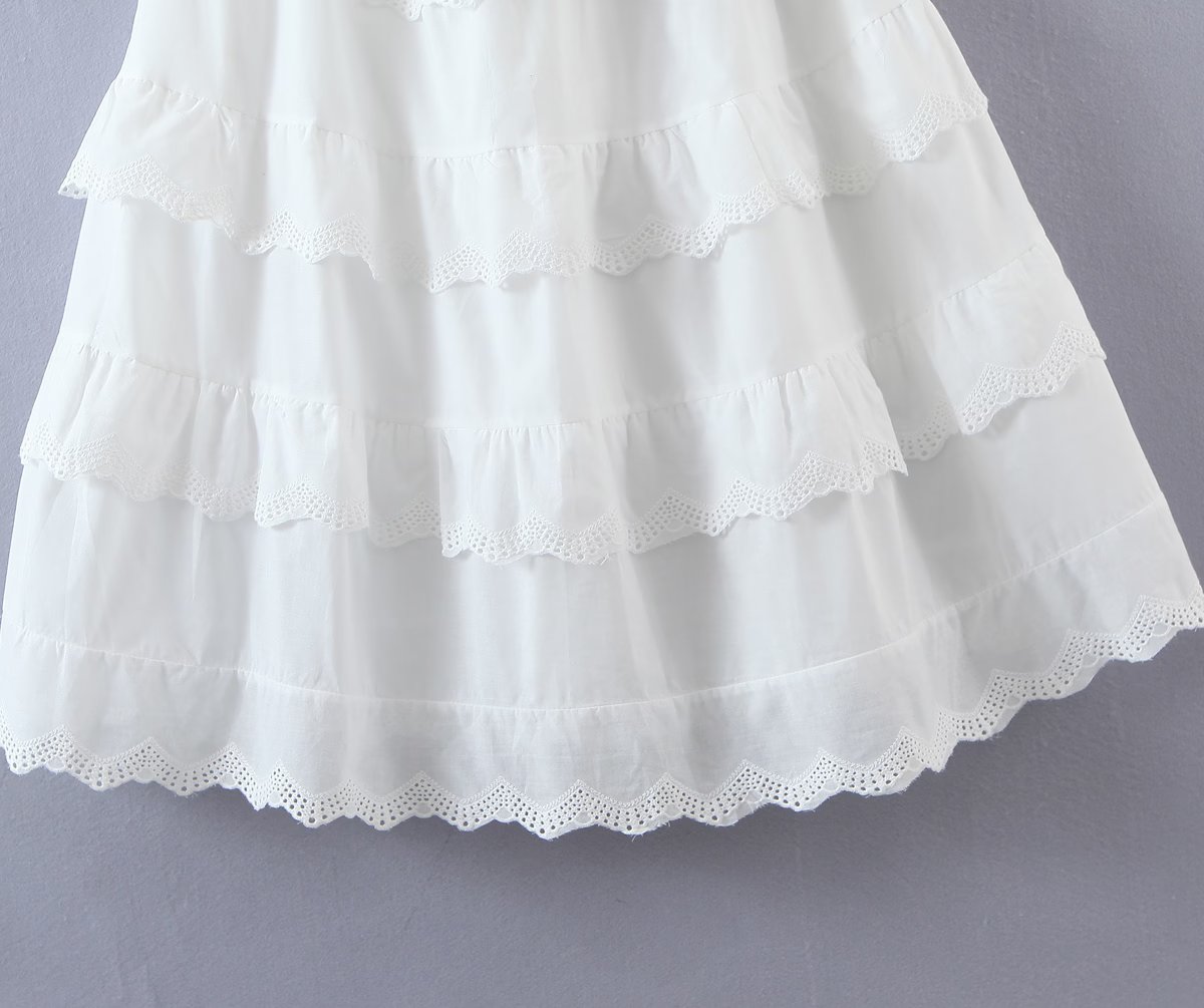 French Layered Lace Tiered Dress - Dresses - Uniqistic.com