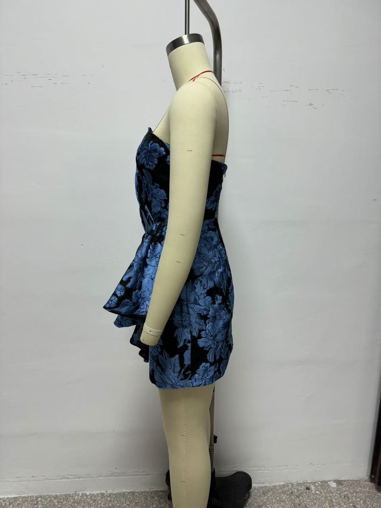 Women Clothing Jacquard Collar Design Strapless Dress