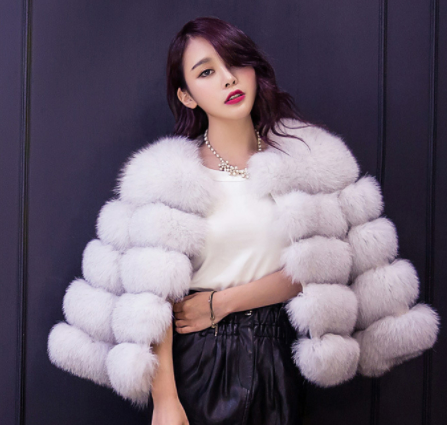 Women Clothing Imitation Fox Fur Fur Coat New Slim Short Stitching New in Fuzzy Coats