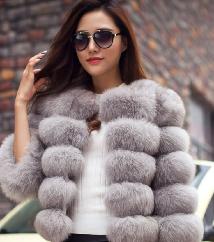 Women Clothing Imitation Fox Fur Fur Coat New Slim Short Stitching New in Fuzzy Coats