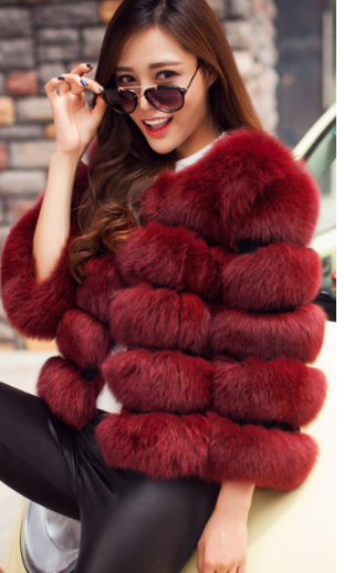 Women Clothing Imitation Fox Fur Fur Coat New Slim Short Stitching New in Fuzzy Coats