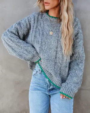 product - wholesale Autumn Winter Loose Fitting Oversized Sweater Sweater Pullover round Neck Sweater Cable Knit Sweater Women - 6