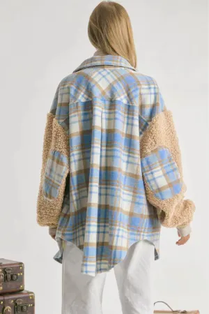 product - wholesale Popular Contrast Color Check Jacket Autumn Winter Thickening Plaid Stitching Lamb Wool Coat - 5