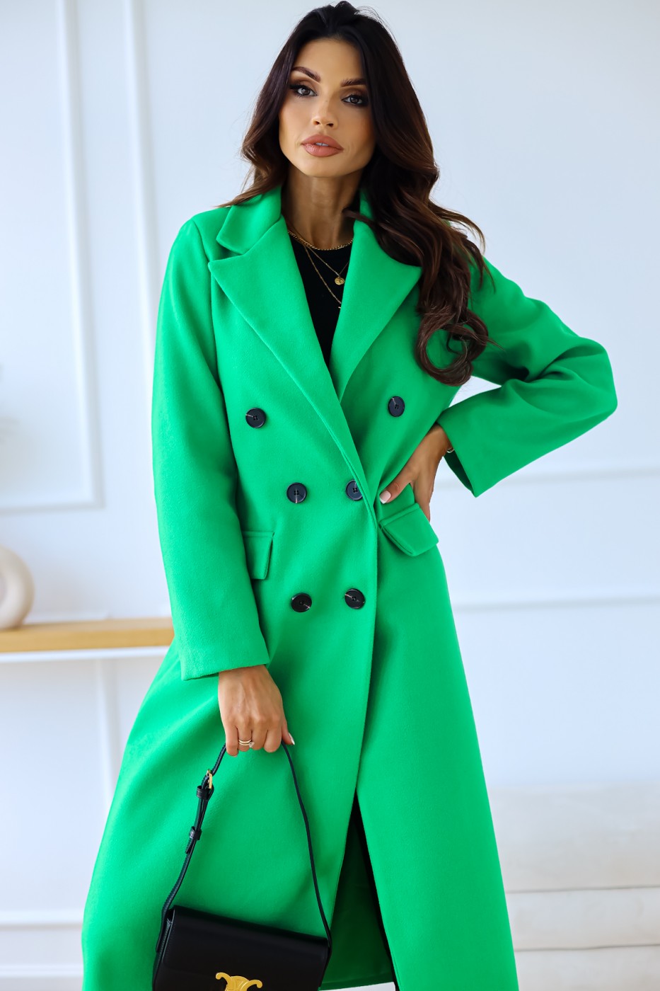 Trench Coat Outfit | Green Aesthetic, Blue Aesthetic Vibrant Colors Tr ...