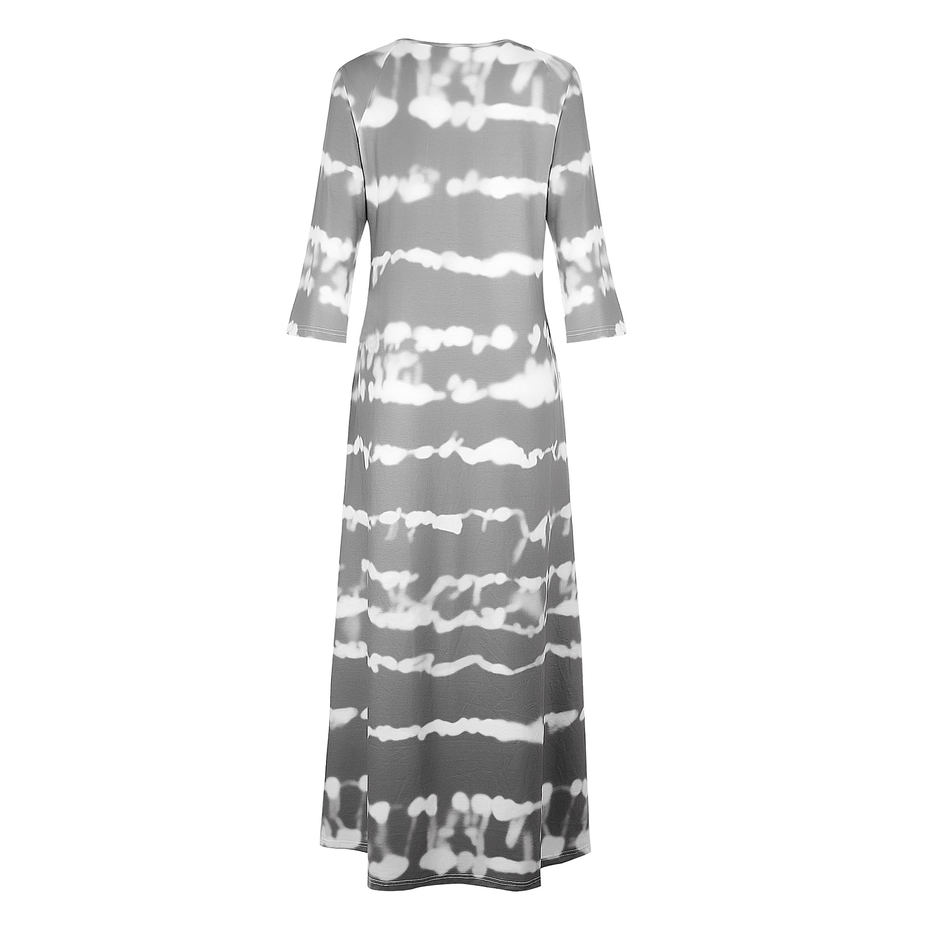 Summer New Women Loose Striped V Neck Pullover Printed Dress Long Dress 10 Summer New Women Loose Striped V Neck Pullover Printed Dress Long Dress