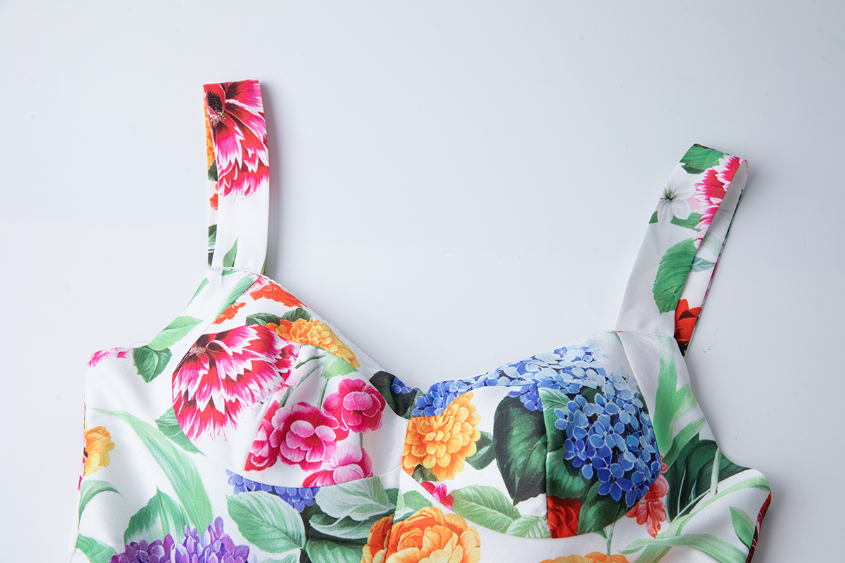 bretelle Robe d'Été fleurie 100% Élégance-2