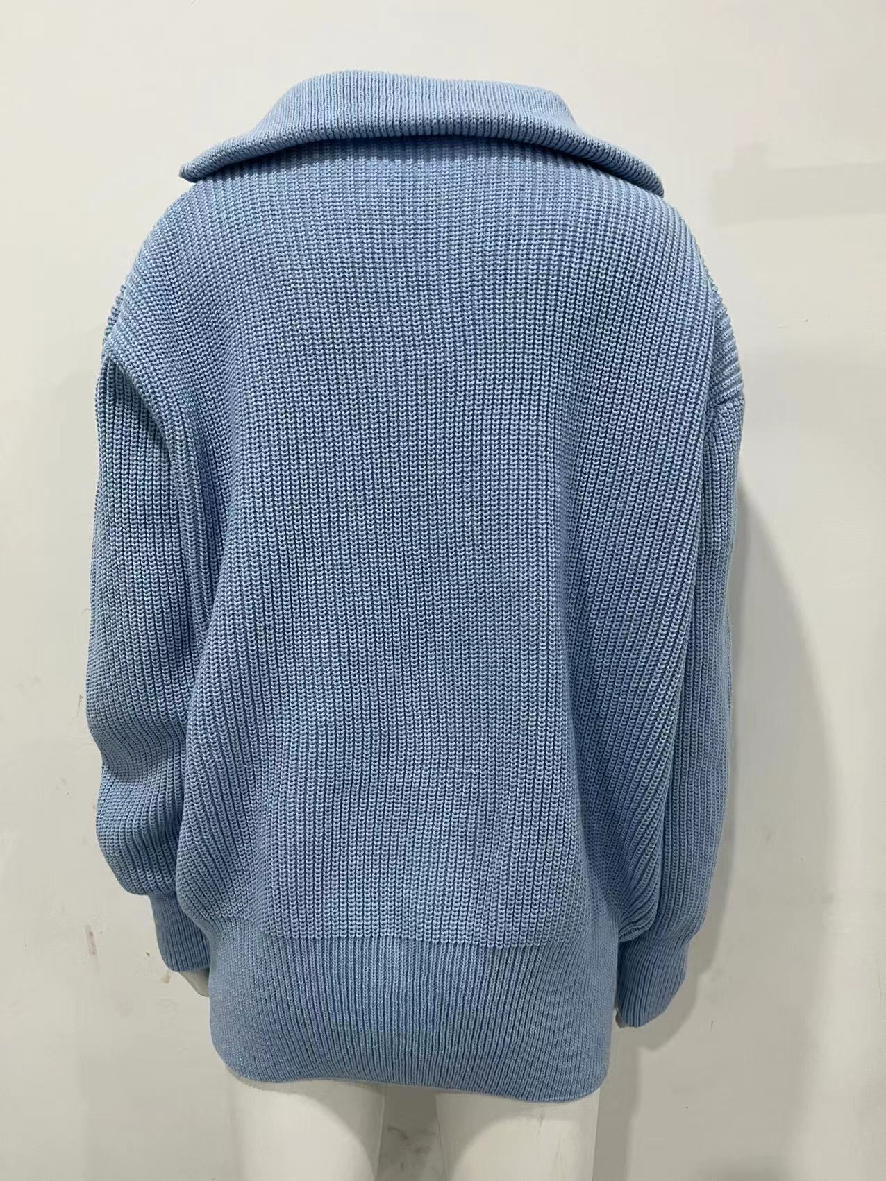 Zipper Knitted Loose Casual Sweater - Sweaters - Uniqistic.com