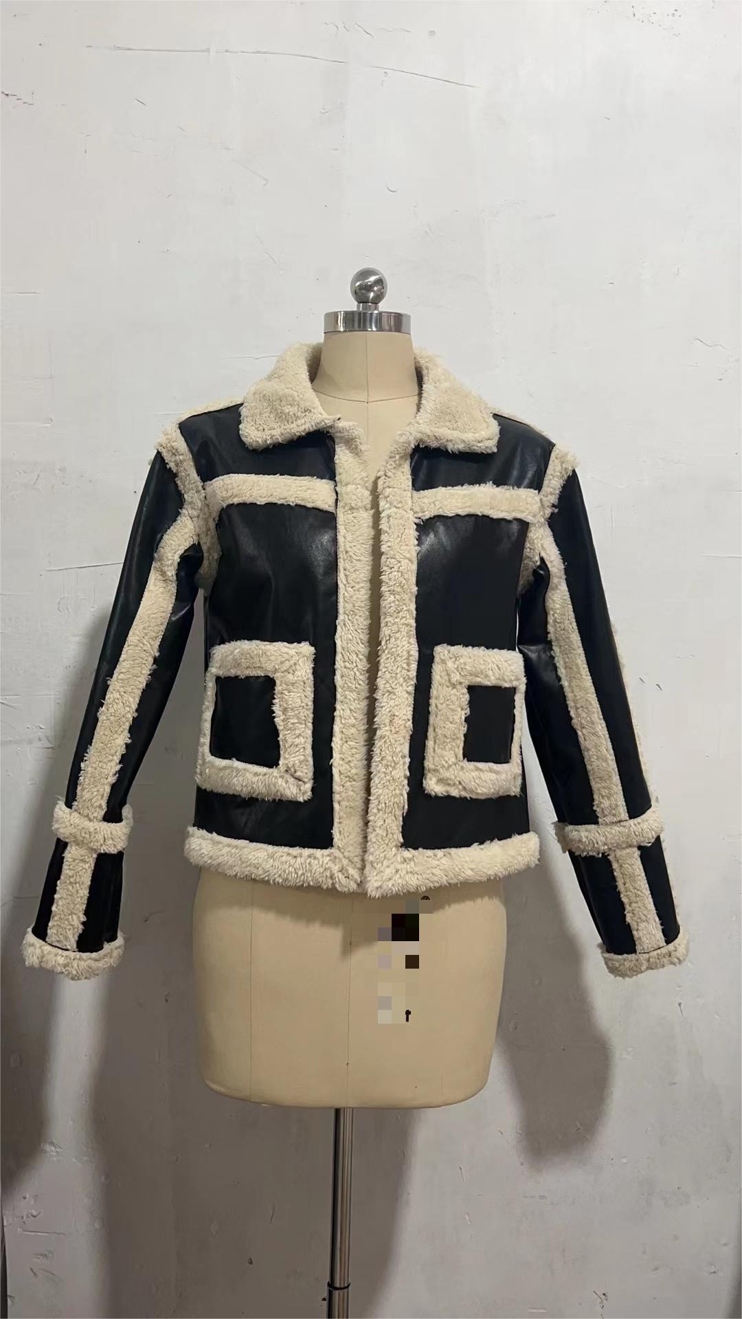Faux Shearling Long Sleeve Coat Jacket in Coats & Jackets