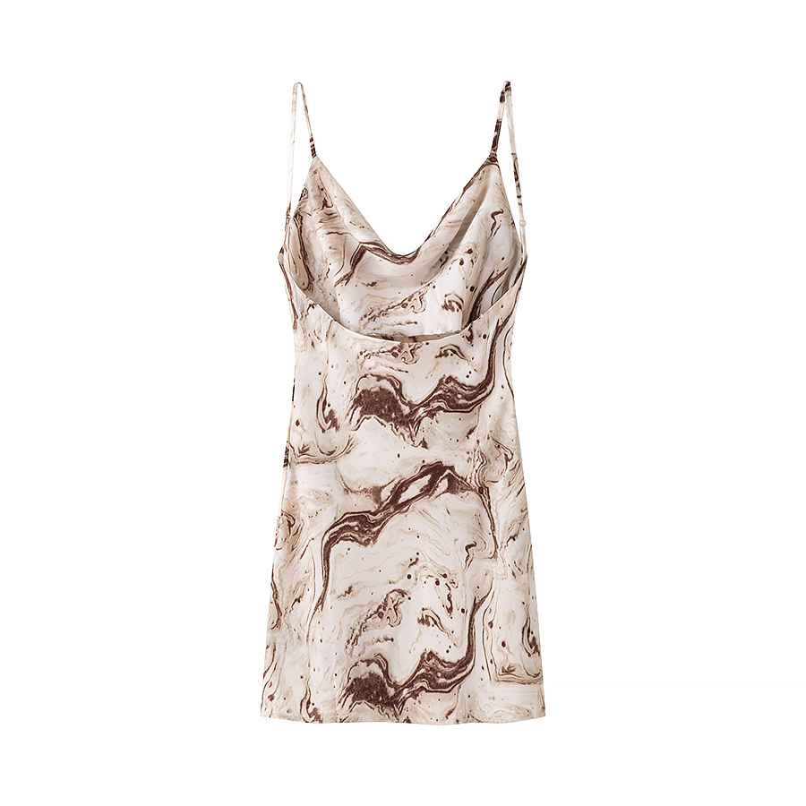 Spring Women Clothing Simple Thin Tie Dyed Sling Dress