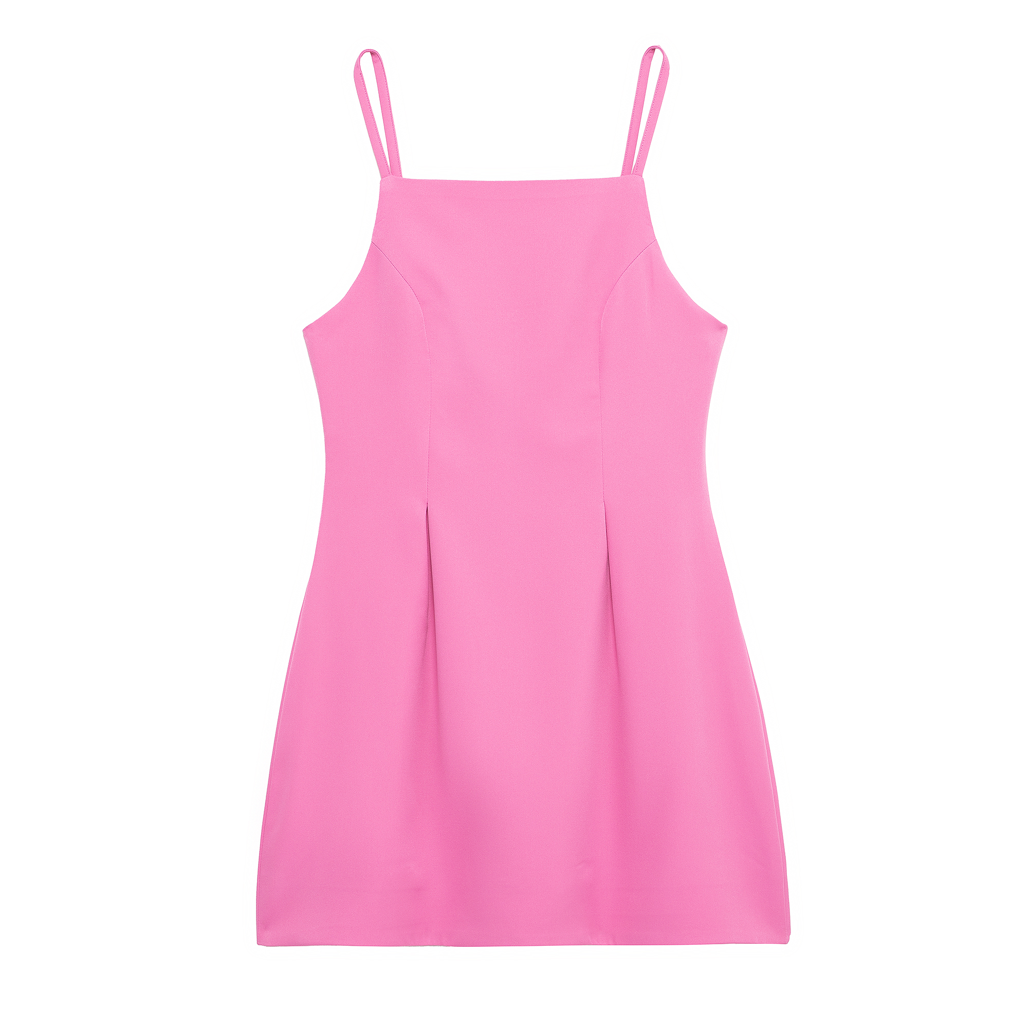 Vestido corto plisado sin mangas, elegante, sencillo y elegante para mujer de primavera.