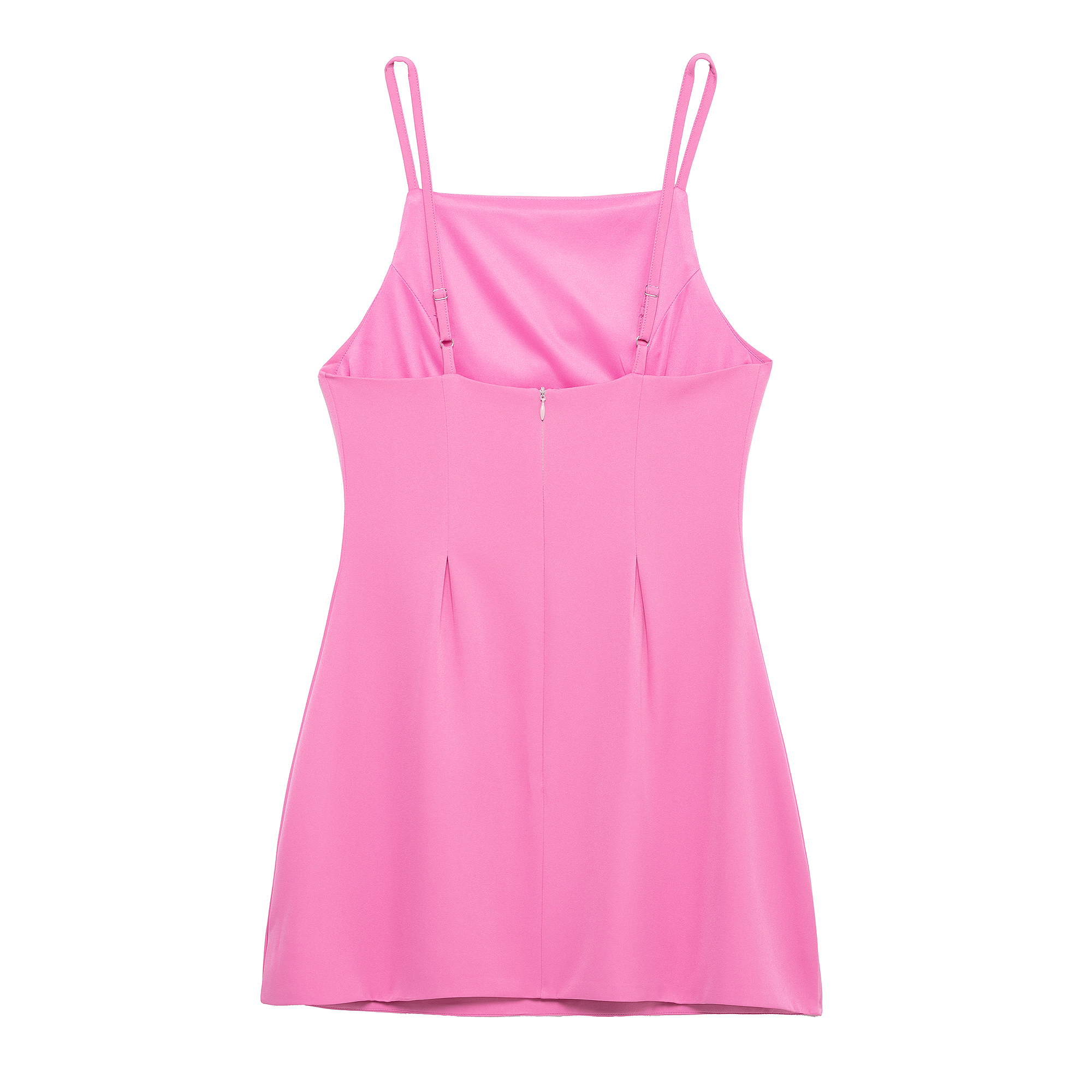 Vestido corto plisado sin mangas, elegante, sencillo y elegante para mujer de primavera.