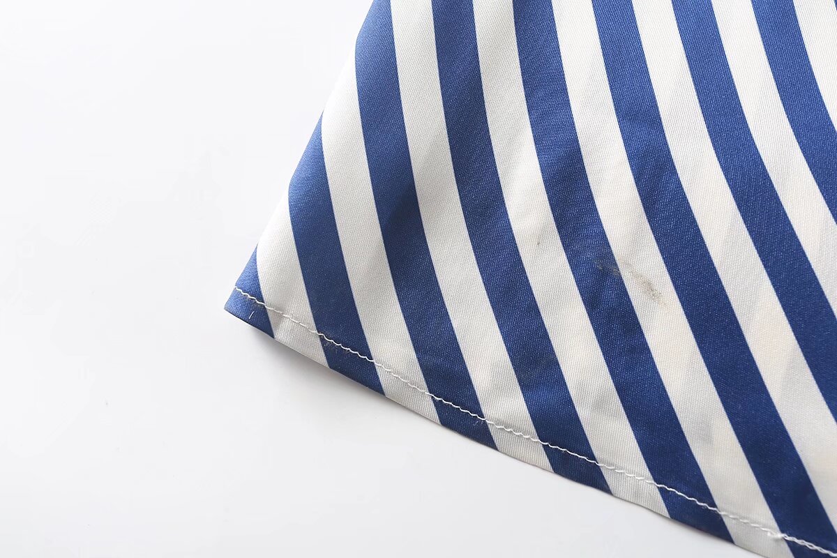 Spring Women Long Sleeve Striped Long Shirt Slim Dress