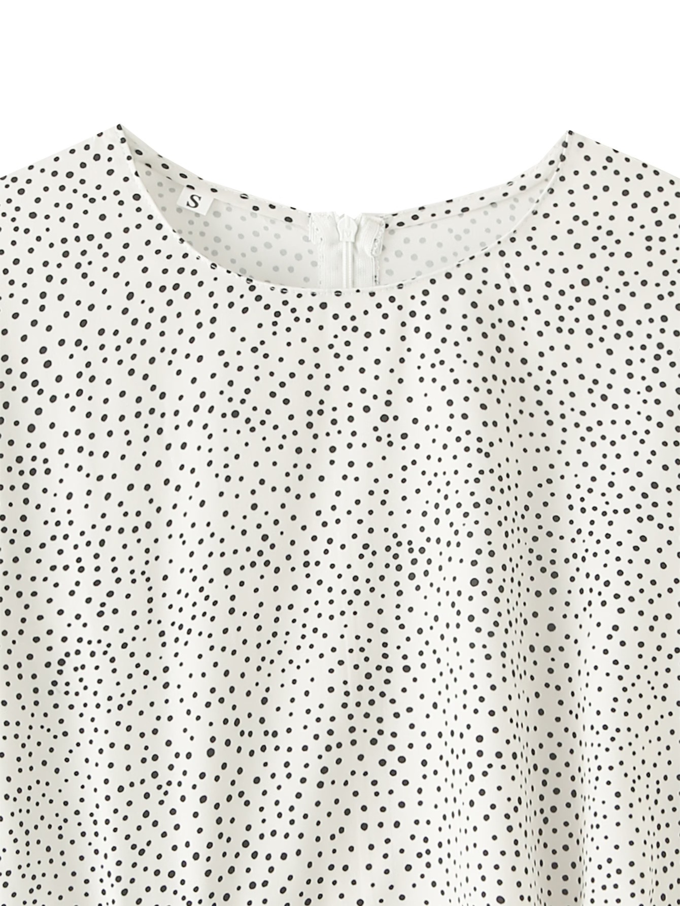 Women Clothing Spring Summer Polka Dot Belt Metal Buckle Lace-up round Neck Long Sleeve Top