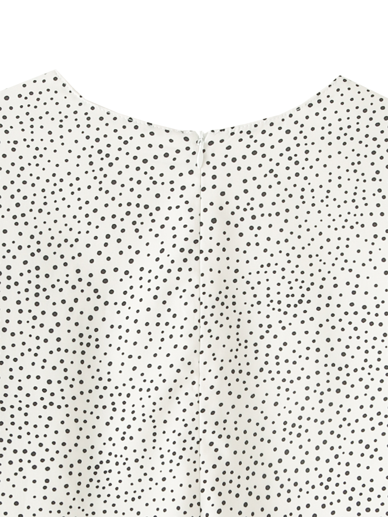 Women Clothing Spring Summer Polka Dot Belt Metal Buckle Lace-up round Neck Long Sleeve Top