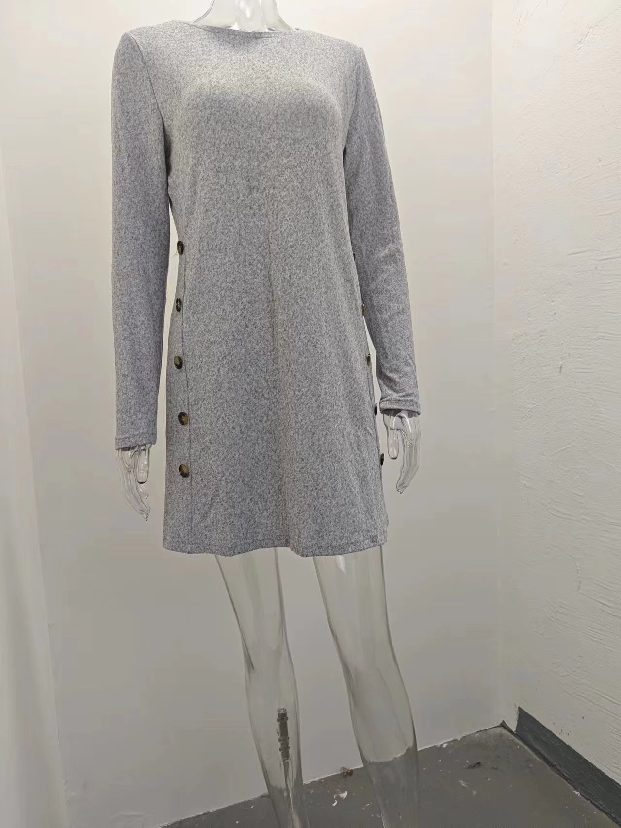Autumn Winter Casual Loose round Neck Long Sleeve Women Dress Women