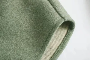 product - wholesale Fall Lapels Single-Breasted Belt Waist Slim Mid-Length Woolen Coat Top Women - 3