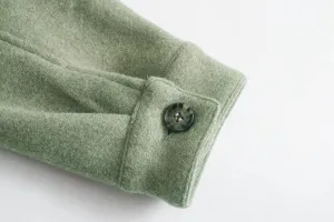 product - wholesale Fall Lapels Single-Breasted Belt Waist Slim Mid-Length Woolen Coat Top Women - 4