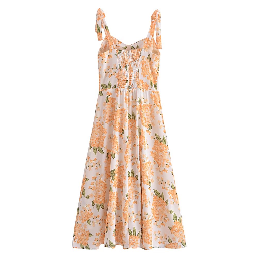 Chiffon Cut Floral Strap Dress - Dresses - Uniqistic.com