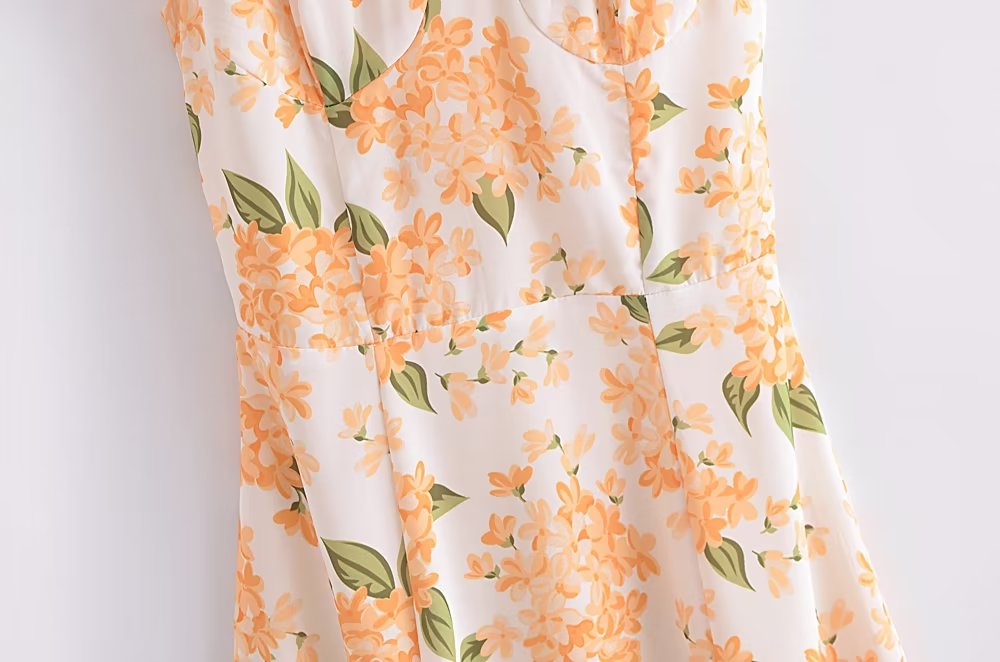 Chiffon Cut Floral Strap Dress - Dresses - Uniqistic.com