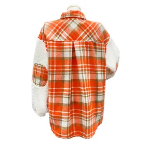 product - wholesale Popular Contrast Color Check Jacket Autumn Winter Thickening Plaid Stitching Lamb Wool Coat - 9