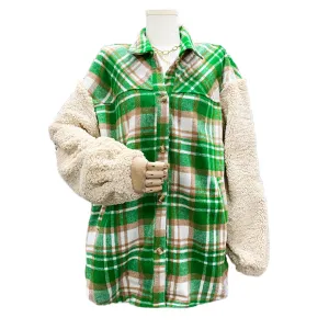 product - wholesale Popular Contrast Color Check Jacket Autumn Winter Thickening Plaid Stitching Lamb Wool Coat - 12