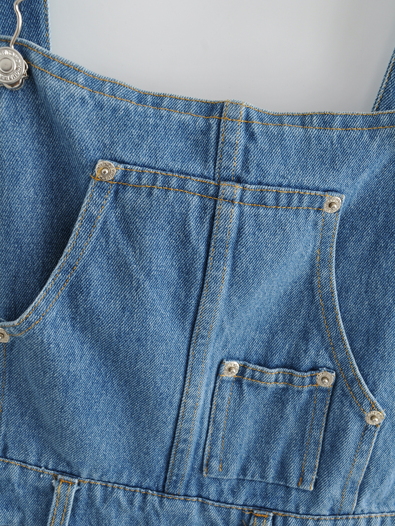 Spring Summer Casual Slit Hemline at Hem Denim Suspender Women