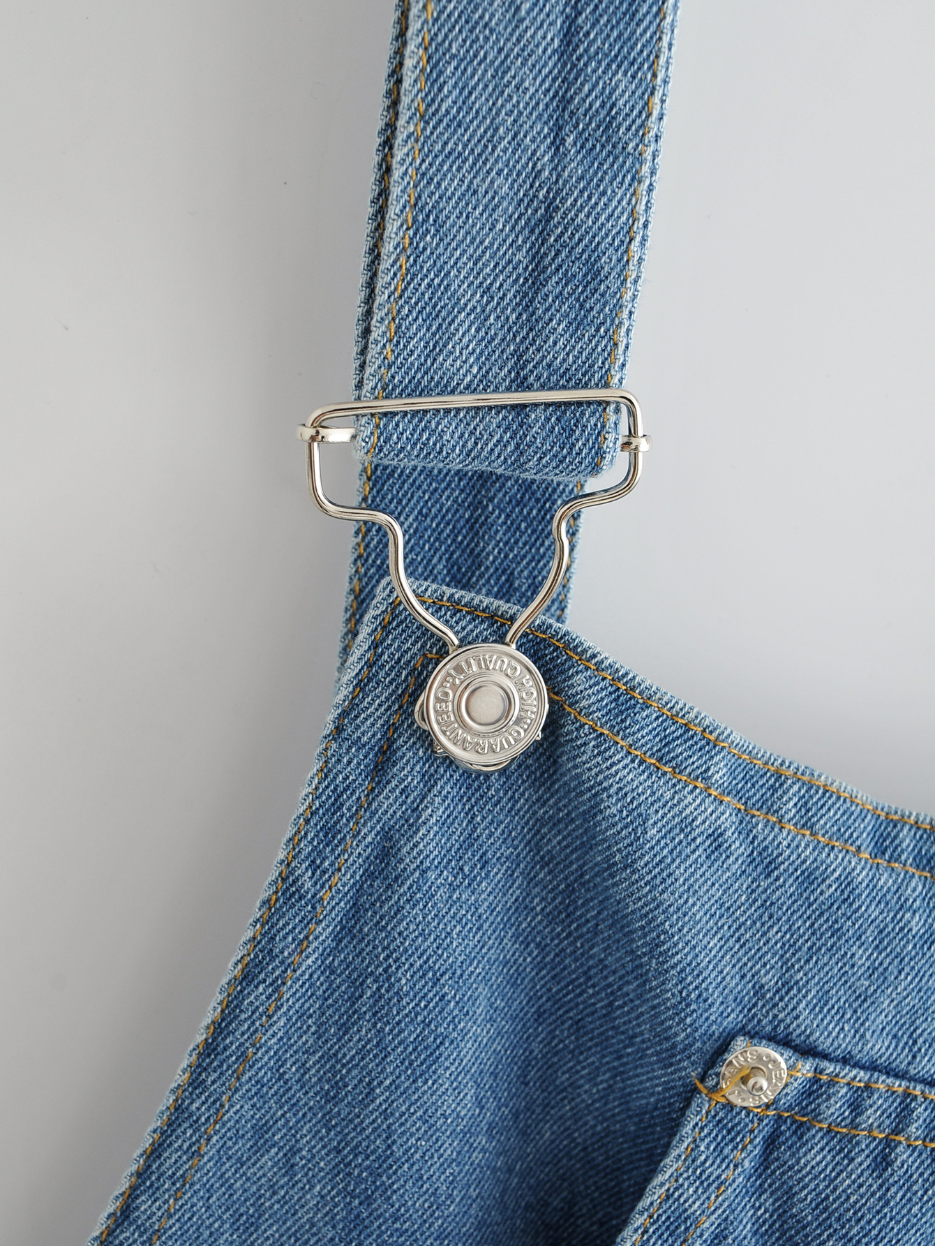Spring Summer Casual Slit Hemline at Hem Denim Suspender Women