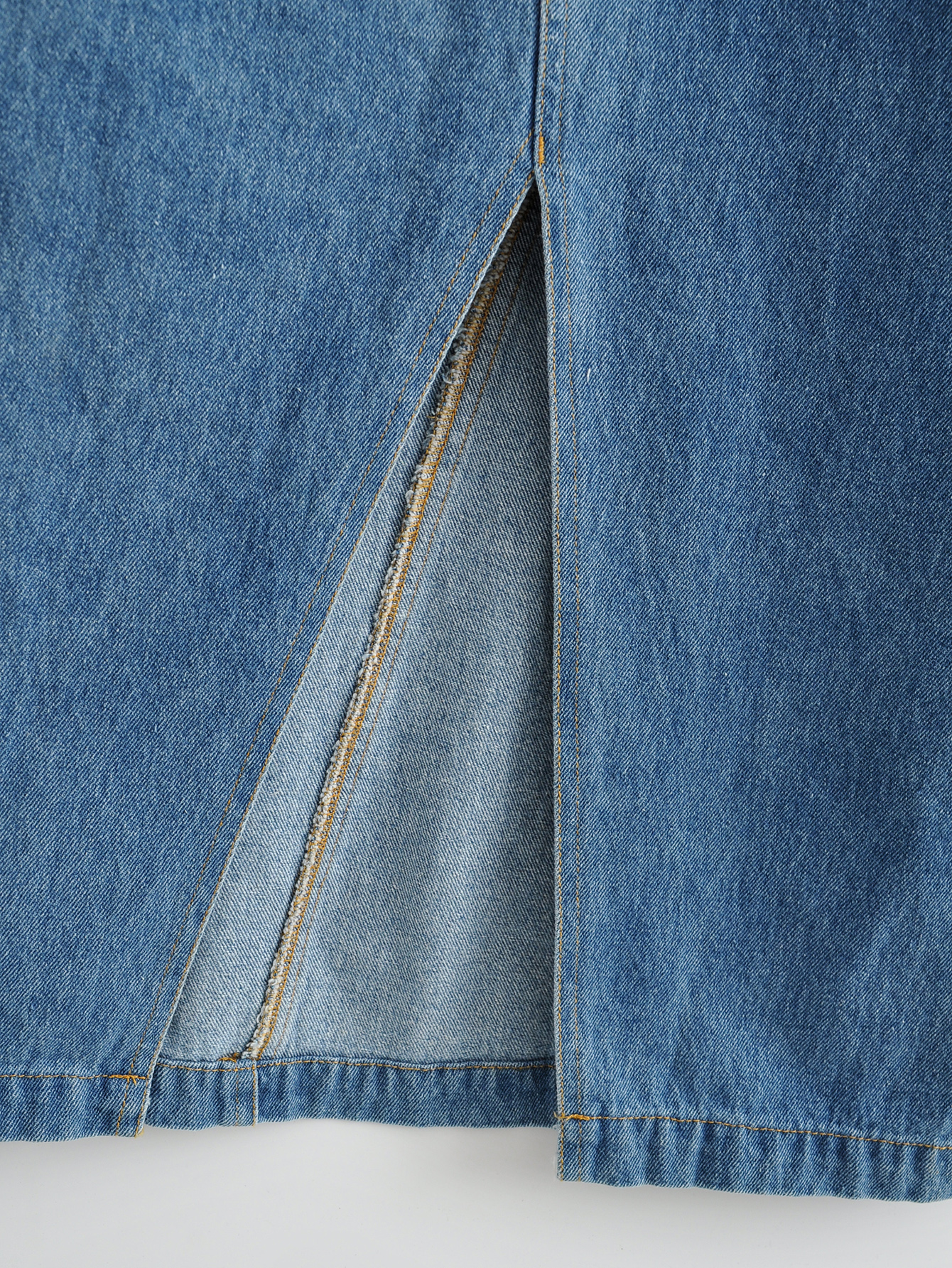 Spring Summer Casual Slit Hemline at Hem Denim Suspender Women