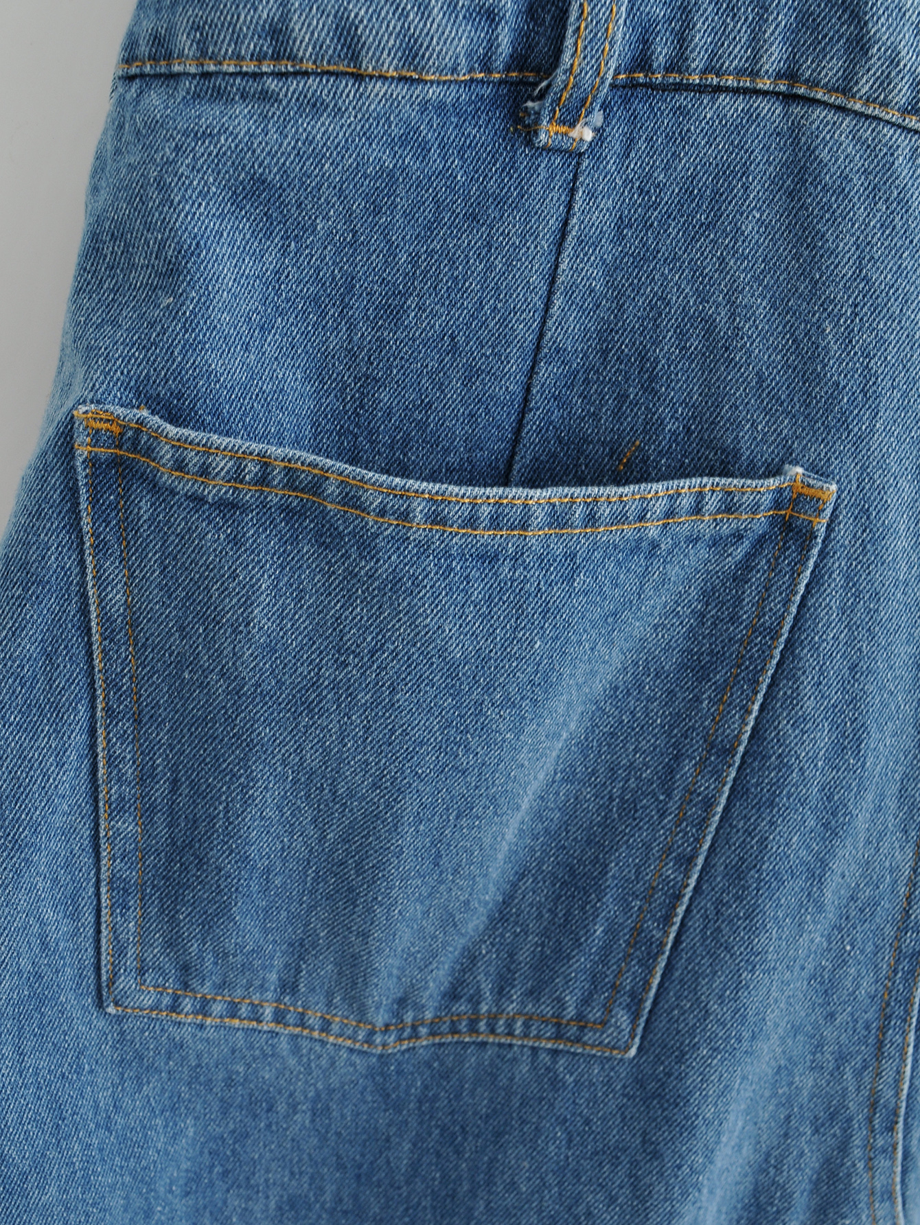 Spring Summer Casual Slit Hemline at Hem Denim Suspender Women
