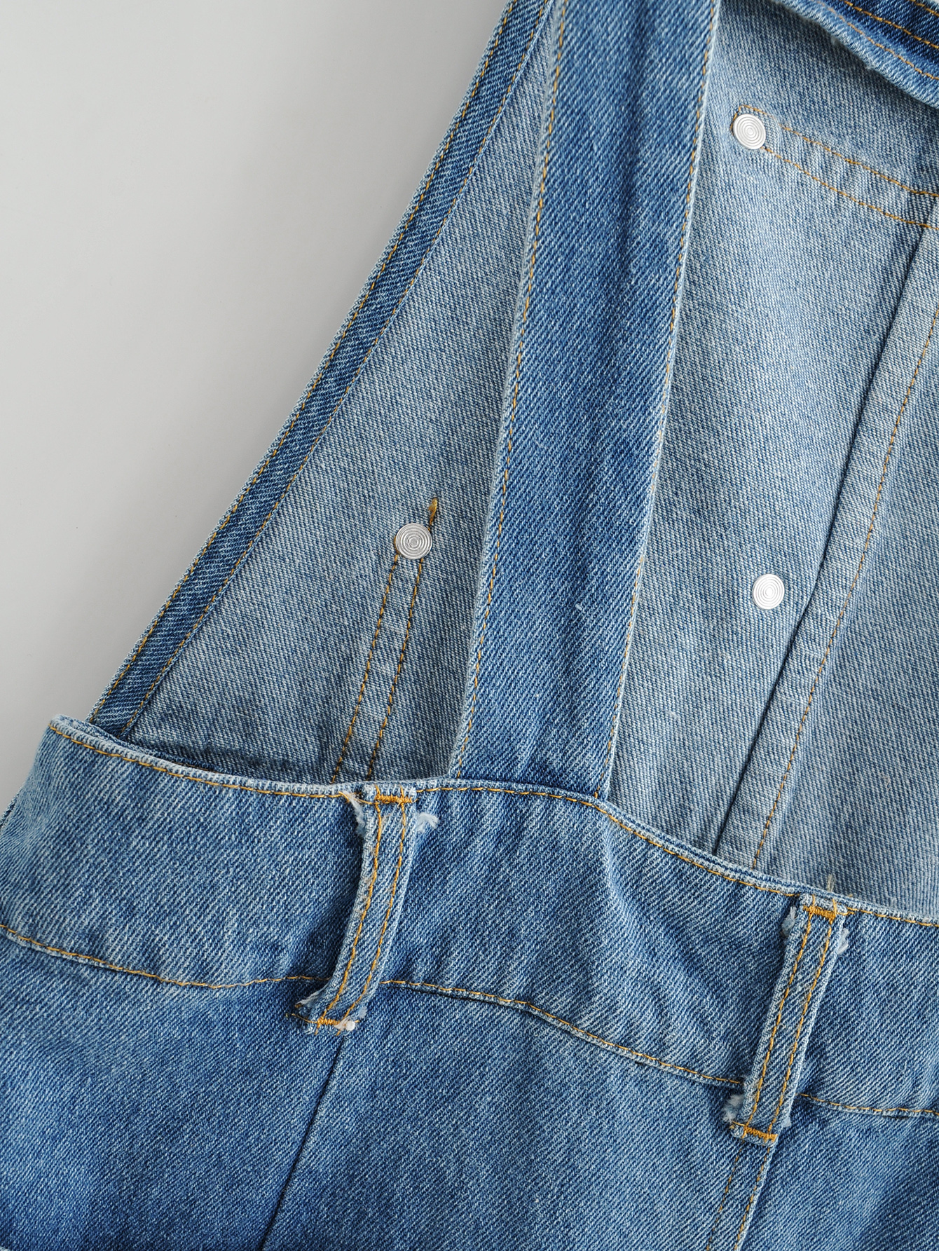 Spring Summer Casual Slit Hemline at Hem Denim Suspender Women