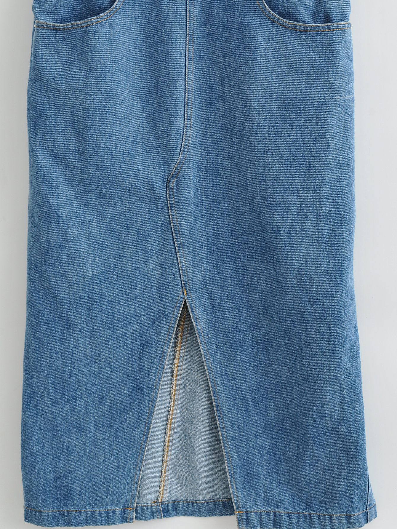 Spring Summer Casual Slit Hemline at Hem Denim Suspender Women