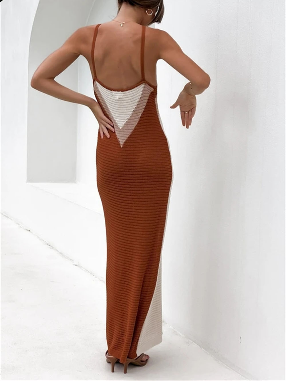 Long Knitted Stitching Bikini Beach Dress - Dresses - Uniqistic.com