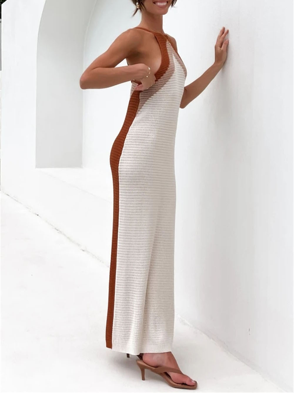 Long Knitted Stitching Bikini Beach Dress - Dresses - Uniqistic.com