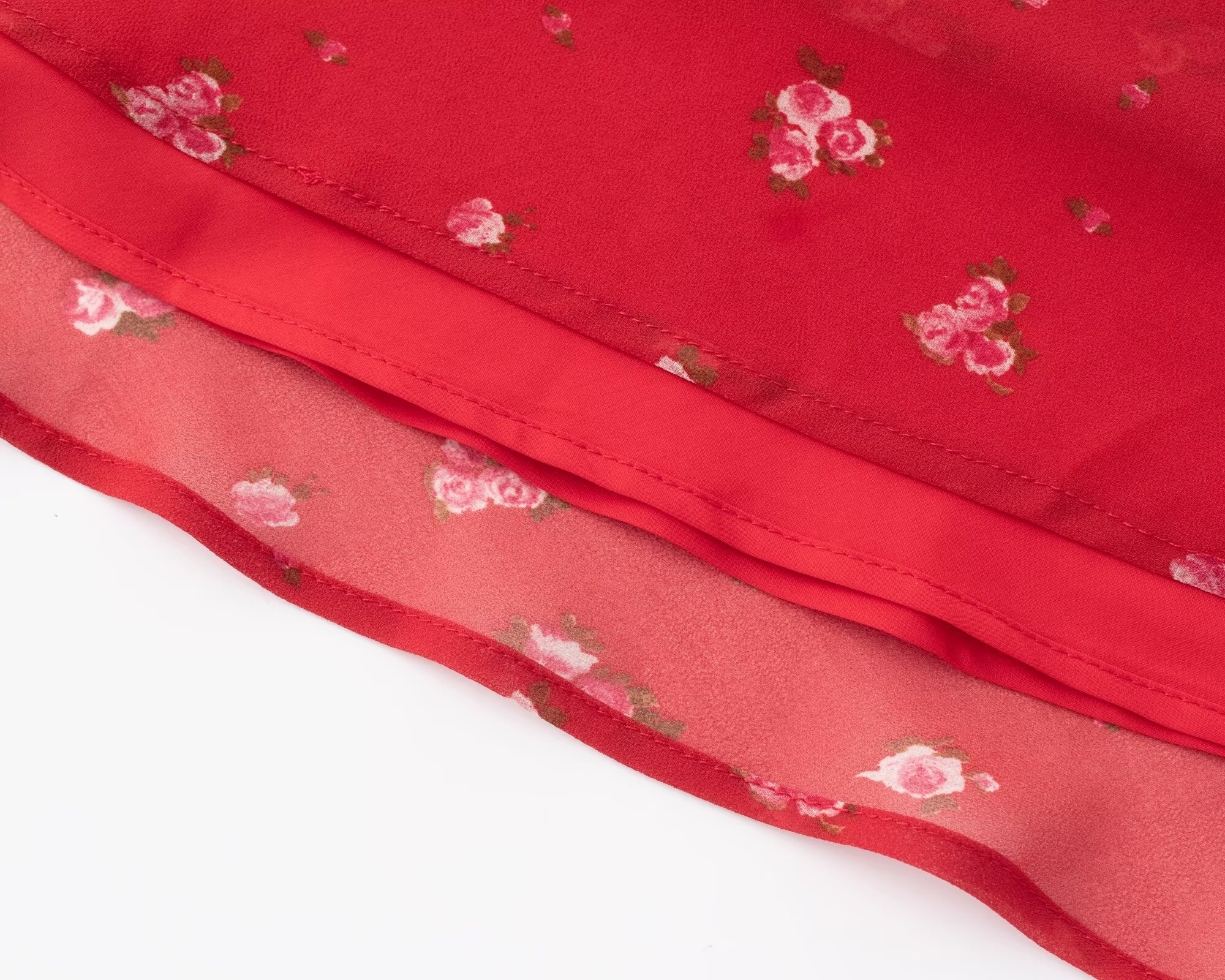 Spring Summer Cherry Red Printed Retro Hip Dress