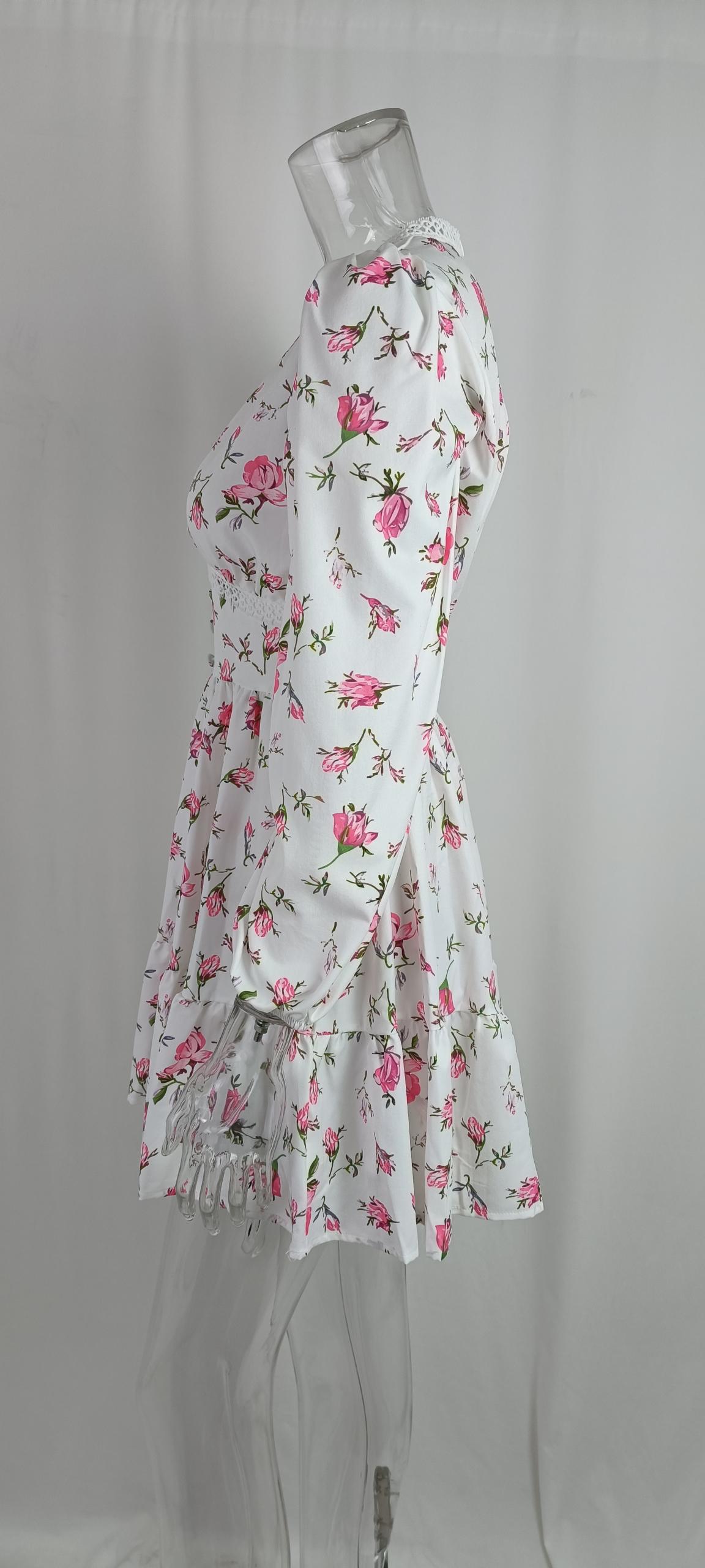 Floral High Waist V Neck Midi Dress - Dresses - Uniqistic.com