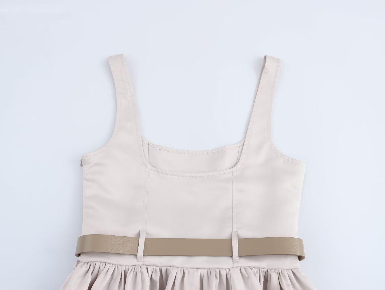 Women with Belt Slim Sleeveless Sling Short Dress