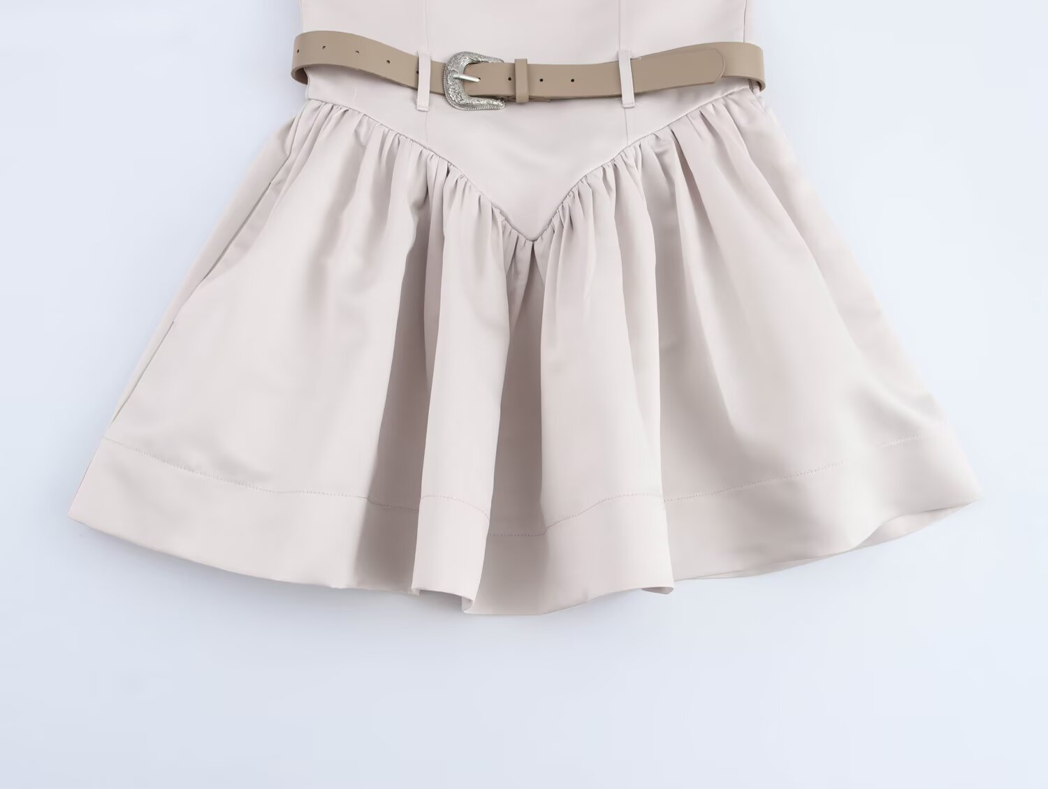 Women with Belt Slim Sleeveless Sling Short Dress