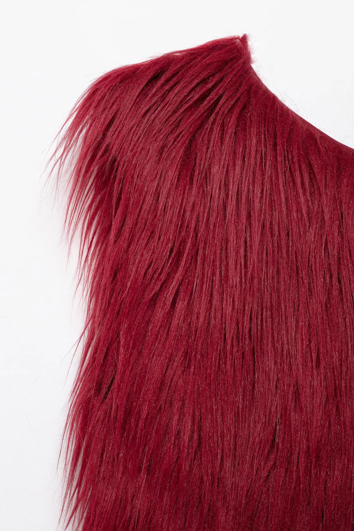 Winter Women Clothing Sleeveless Artificial Fur Effect Dress