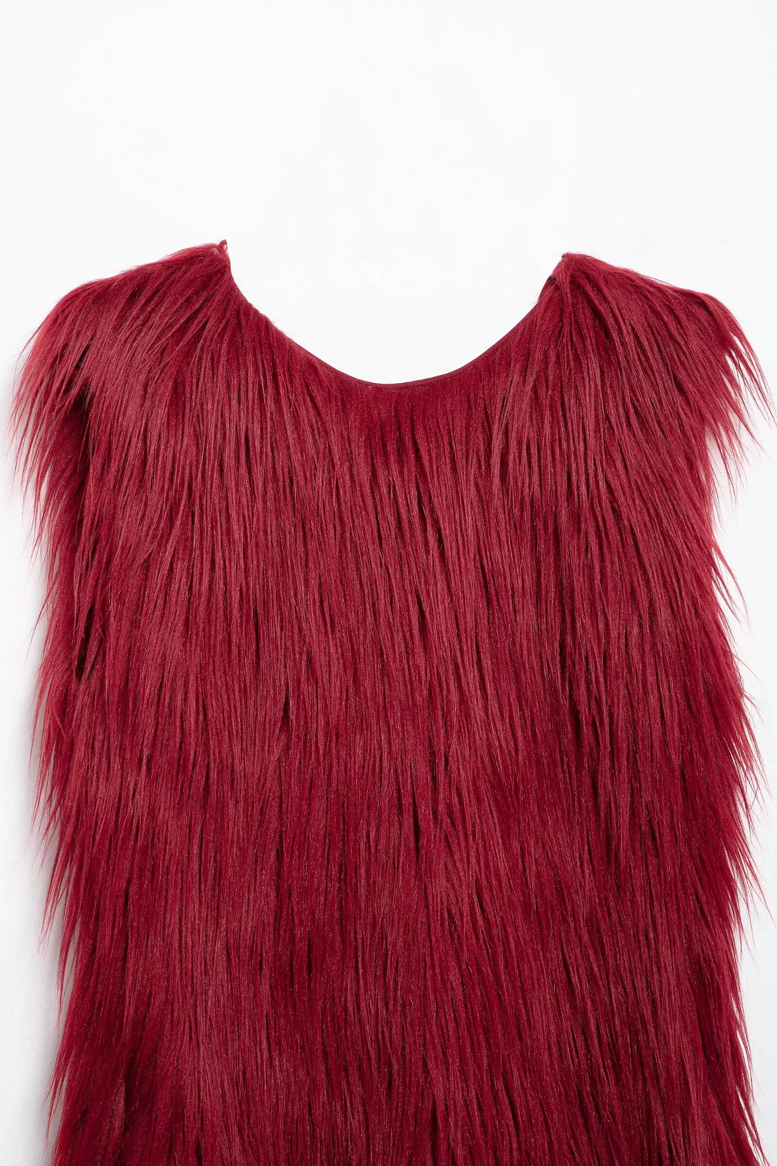 Winter Women Clothing Sleeveless Artificial Fur Effect Dress