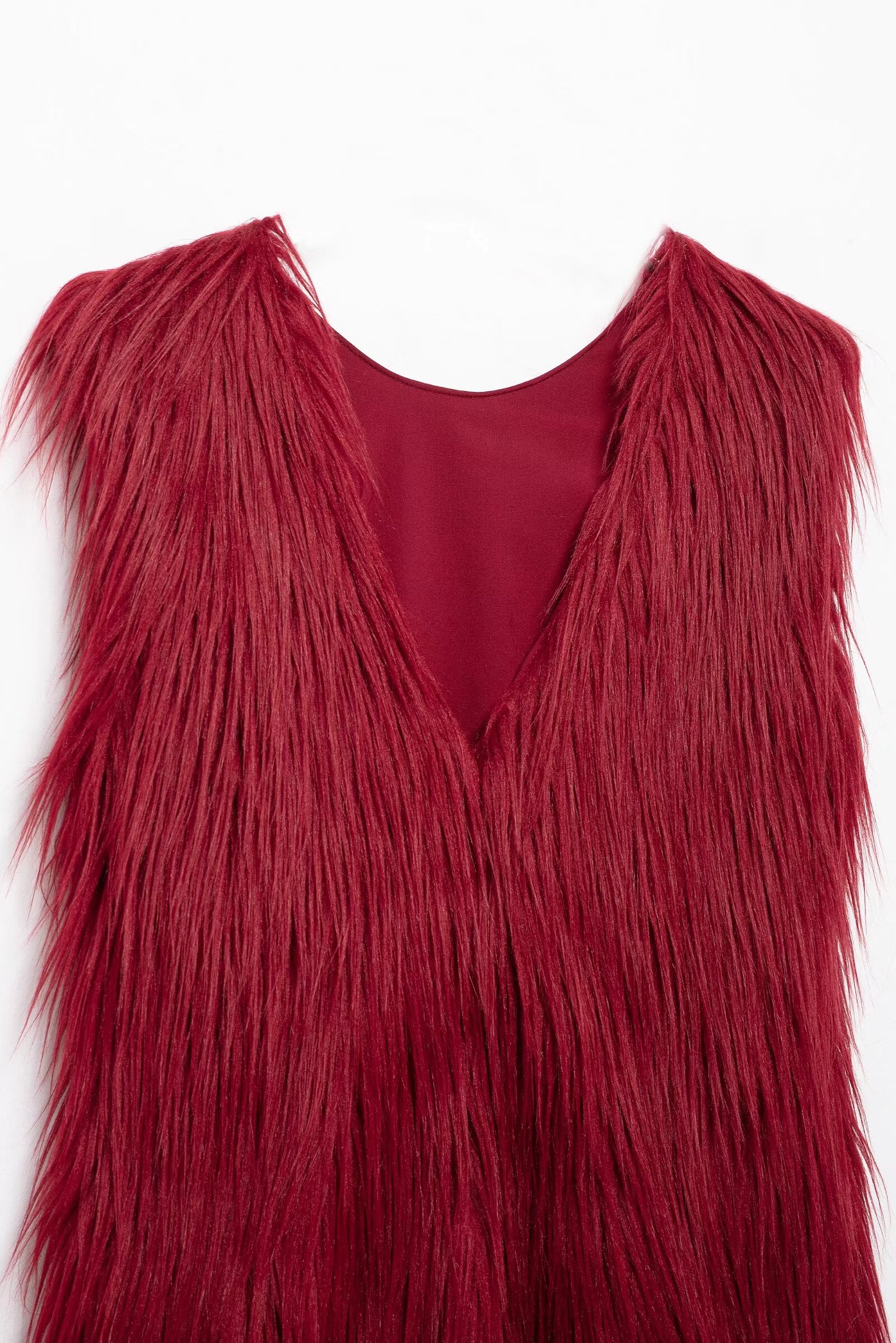 Winter Women Clothing Sleeveless Artificial Fur Effect Dress