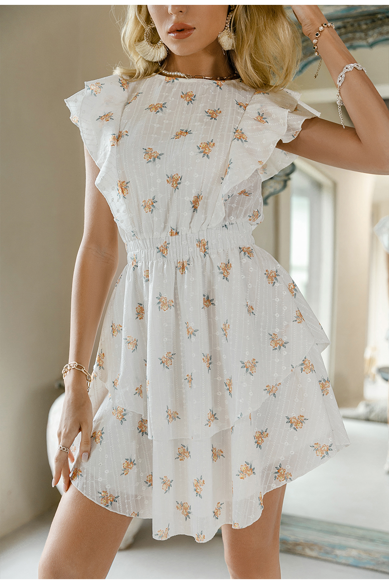 Cotton O-neck Ruffle Summer Dress - Dresses - Uniqistic.com
