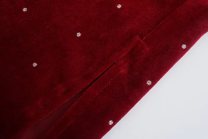 Winter Women Clothing Highlight Velvet Fold Split Suspender Dresses