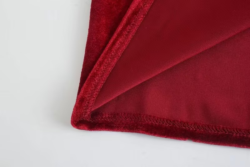 Winter Women Clothing Highlight Velvet Fold Split Suspender Dresses