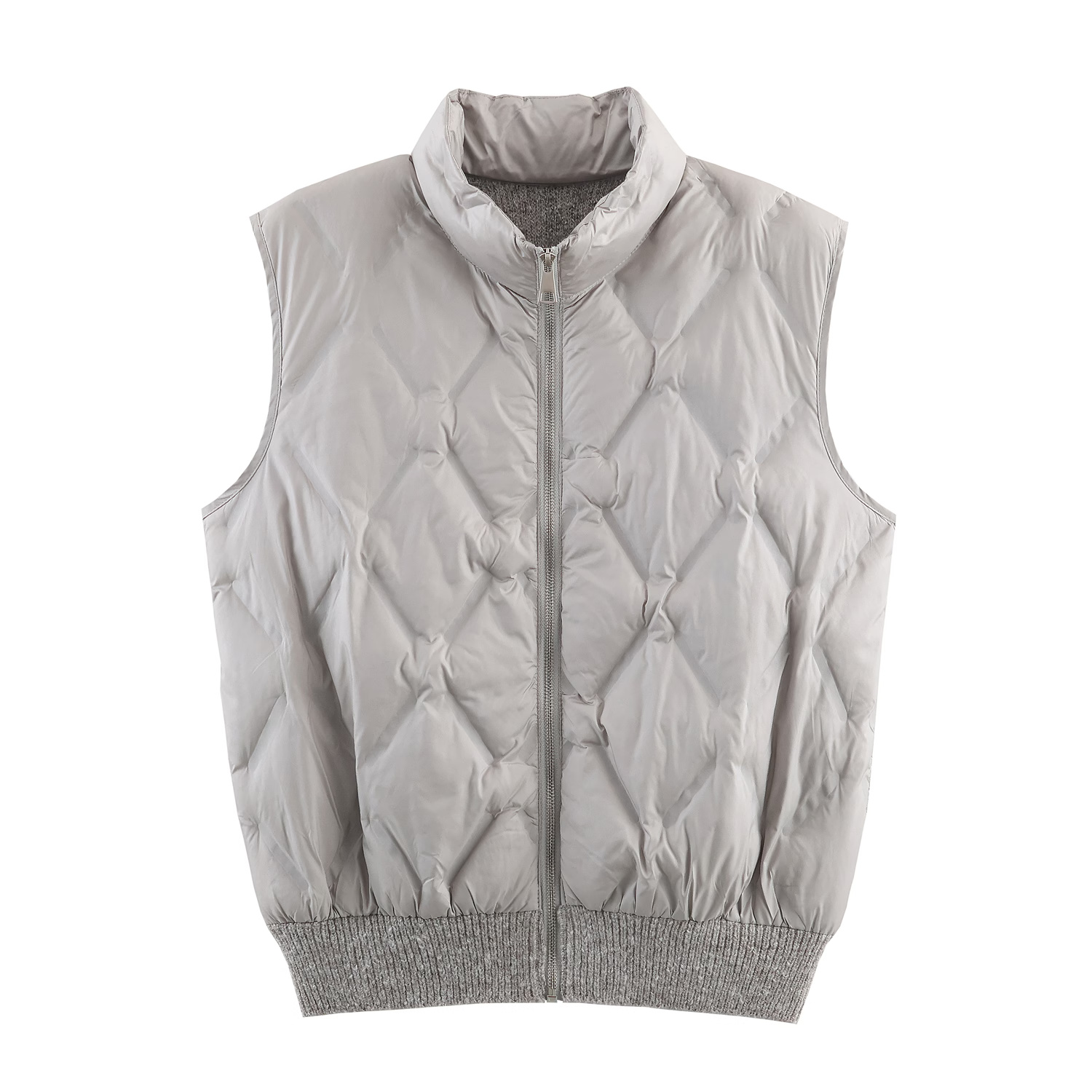 Winter Towel Needle Patchwork Stand up Collar Diamond Zipper Sleeveless Waistcoat Vest 17 Winter Towel Needle Patchwork Stand Up Collar Diamond Zipper Sleeveless Waistcoat Vest